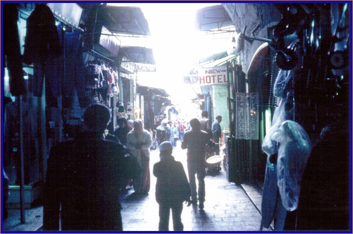 Walking through an Arab street market